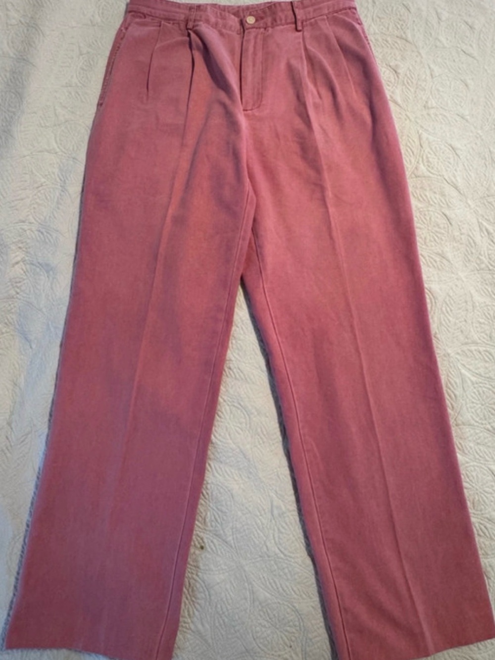 Orvis Pink Cotton Casual Pants Womens Size 32 Wide Leg Trousers